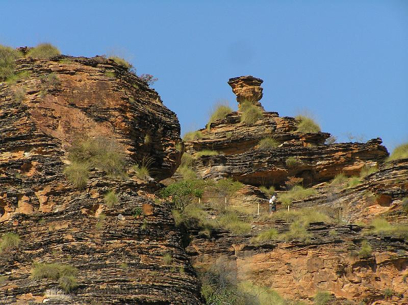 Wanderung_in der_Pilbara.jpg - In der Pilbara Region finden sich Versteinerungen der Gruppe der aeltesten Lebensformen, die bisher gefunden wurden, Stromatolithen im Alter von fast 3,5 Milliarden Jahren.